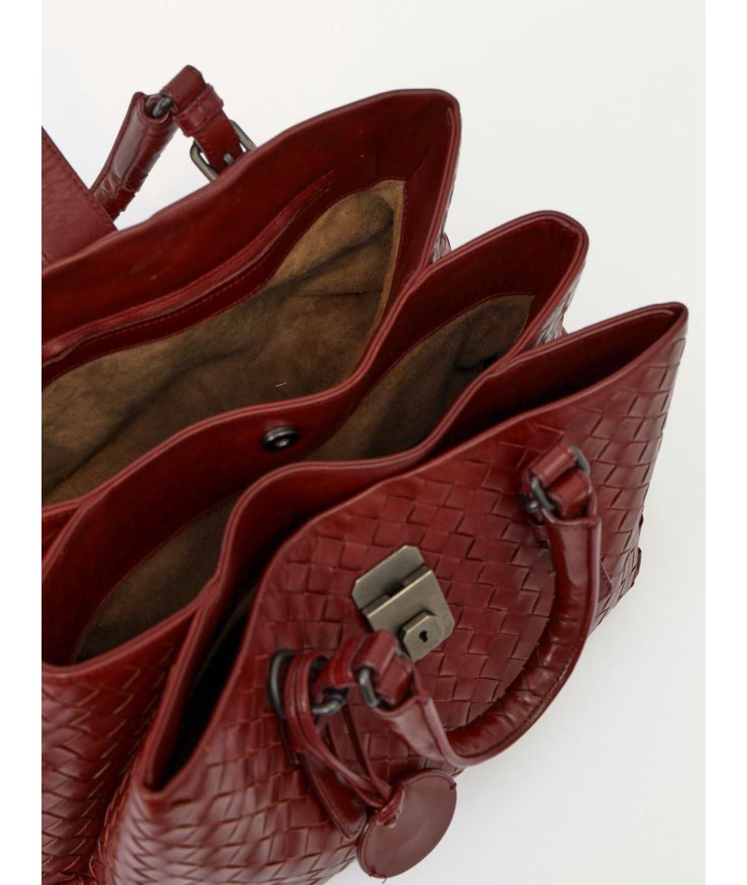 BOTTEGA VENETA Бордовая кожаная сумка с короткими ручками, фото 4