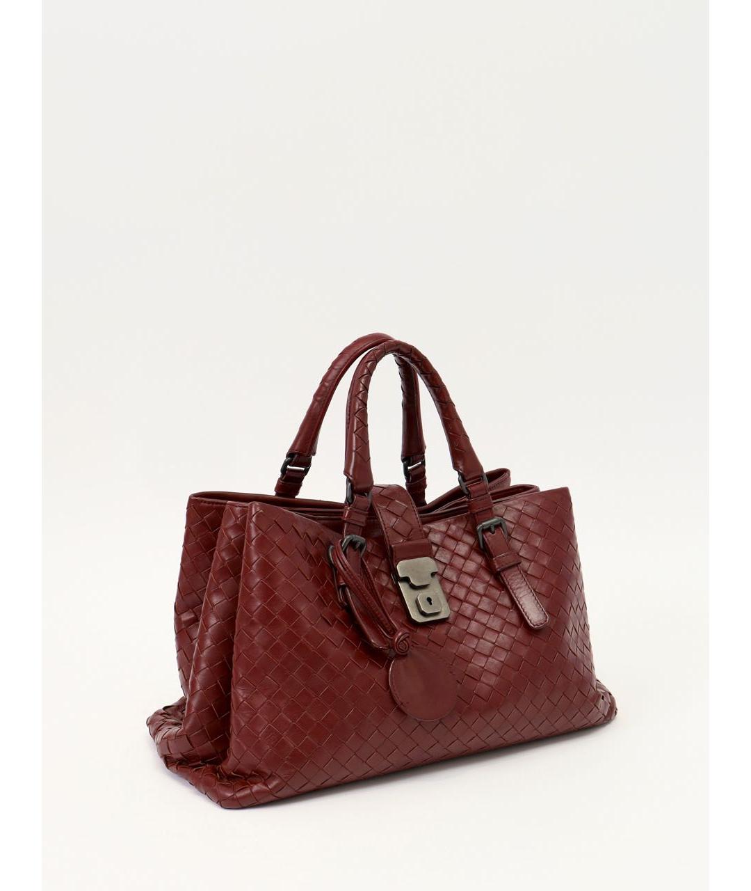 BOTTEGA VENETA Бордовая кожаная сумка с короткими ручками, фото 2