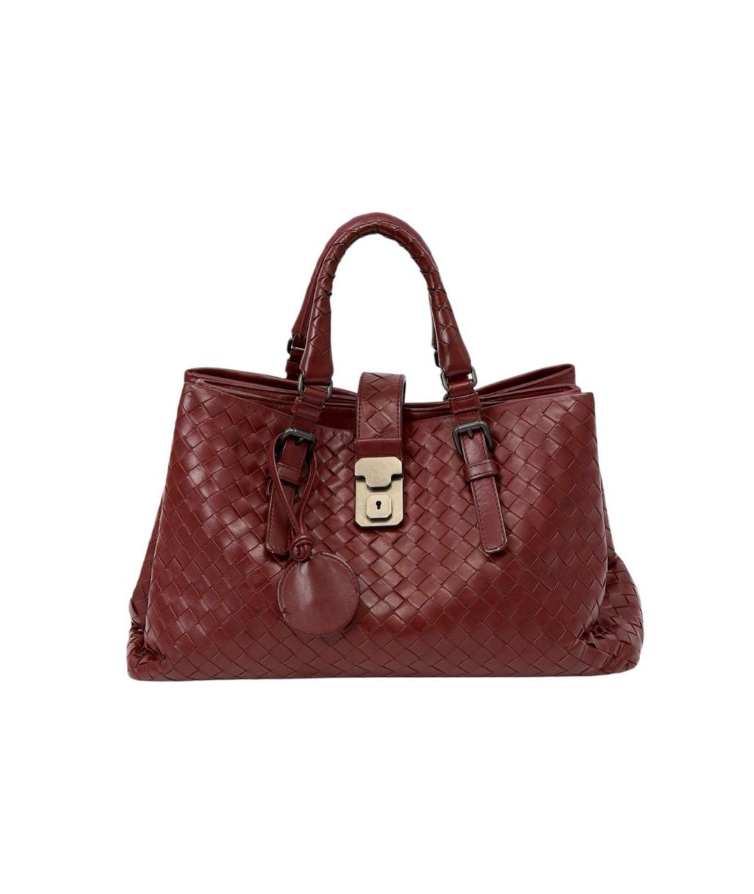 BOTTEGA VENETA Бордовая кожаная сумка с короткими ручками, фото 9