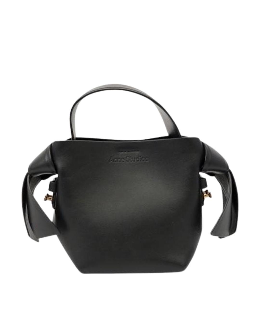 ACNE STUDIOS Черная кожаная сумка с короткими ручками, фото 1