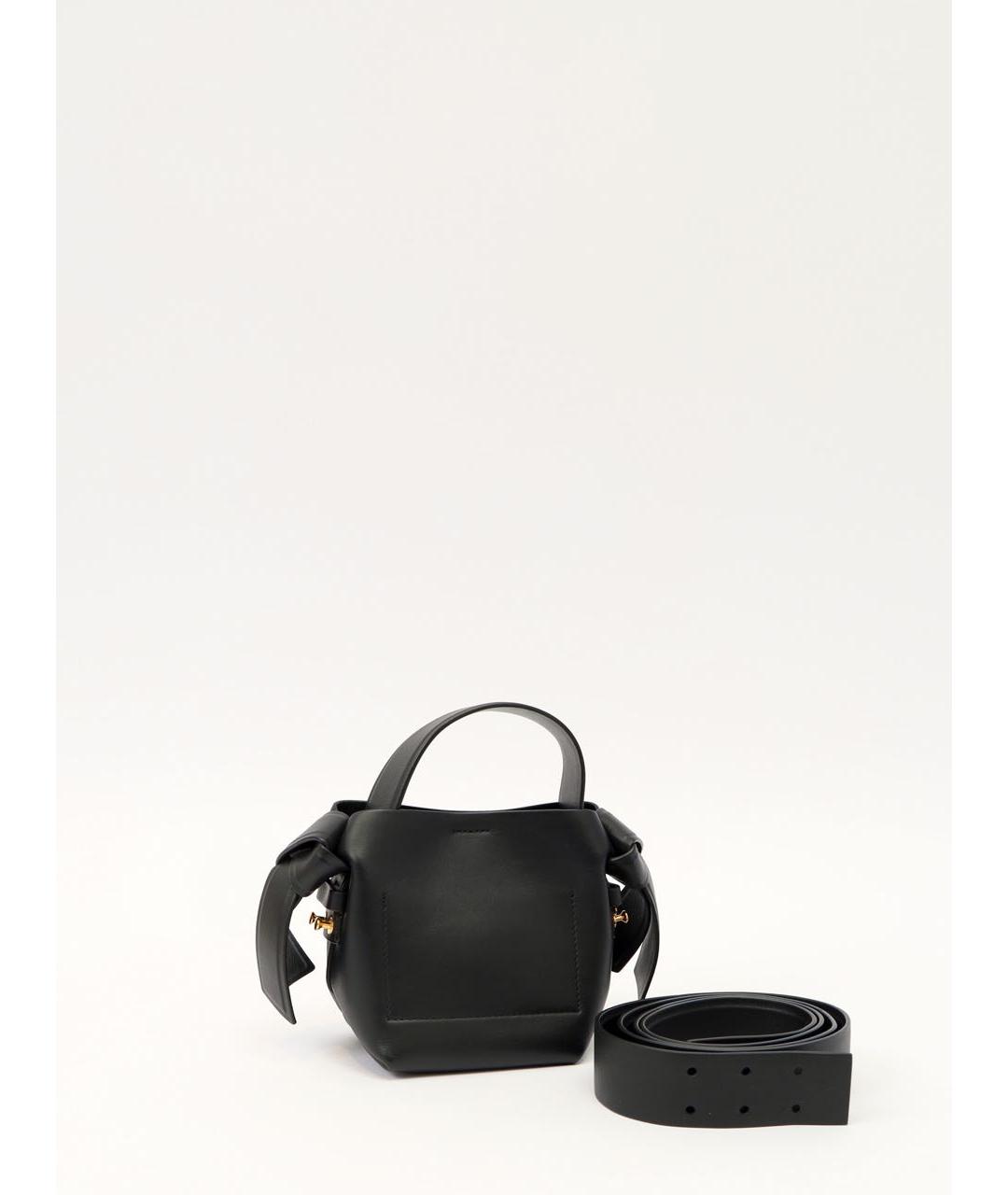 ACNE STUDIOS Черная кожаная сумка с короткими ручками, фото 3