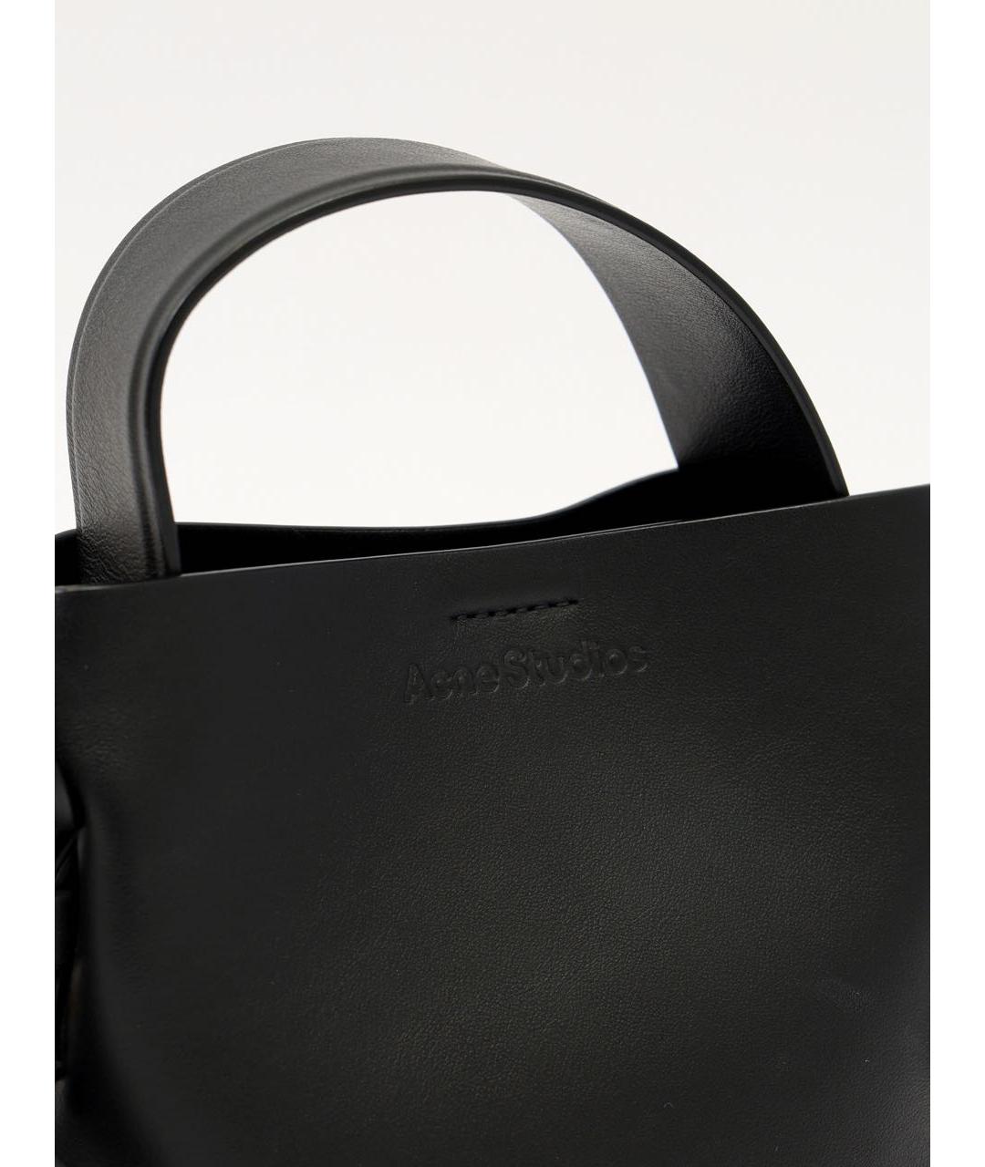 ACNE STUDIOS Черная кожаная сумка с короткими ручками, фото 5