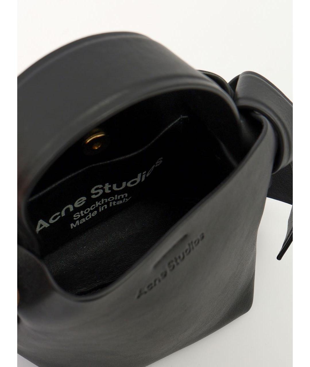 ACNE STUDIOS Черная кожаная сумка с короткими ручками, фото 4