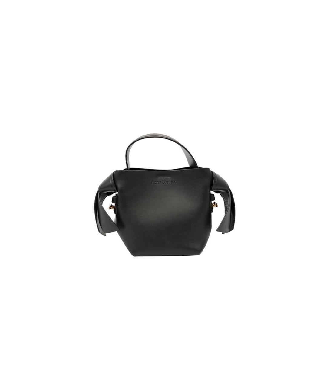 ACNE STUDIOS Черная кожаная сумка с короткими ручками, фото 9