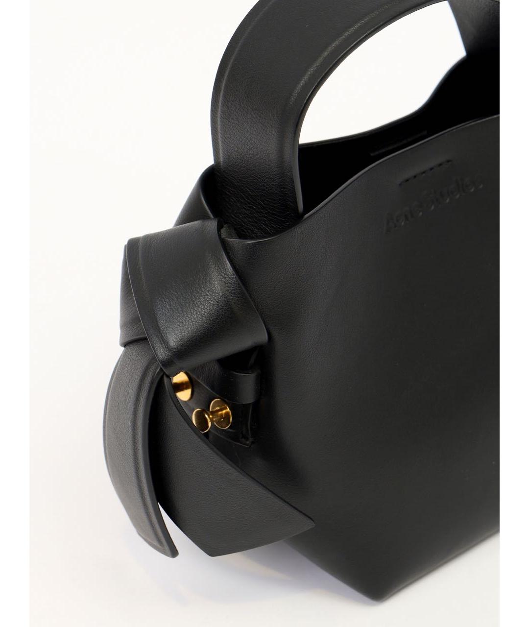 ACNE STUDIOS Черная кожаная сумка с короткими ручками, фото 6