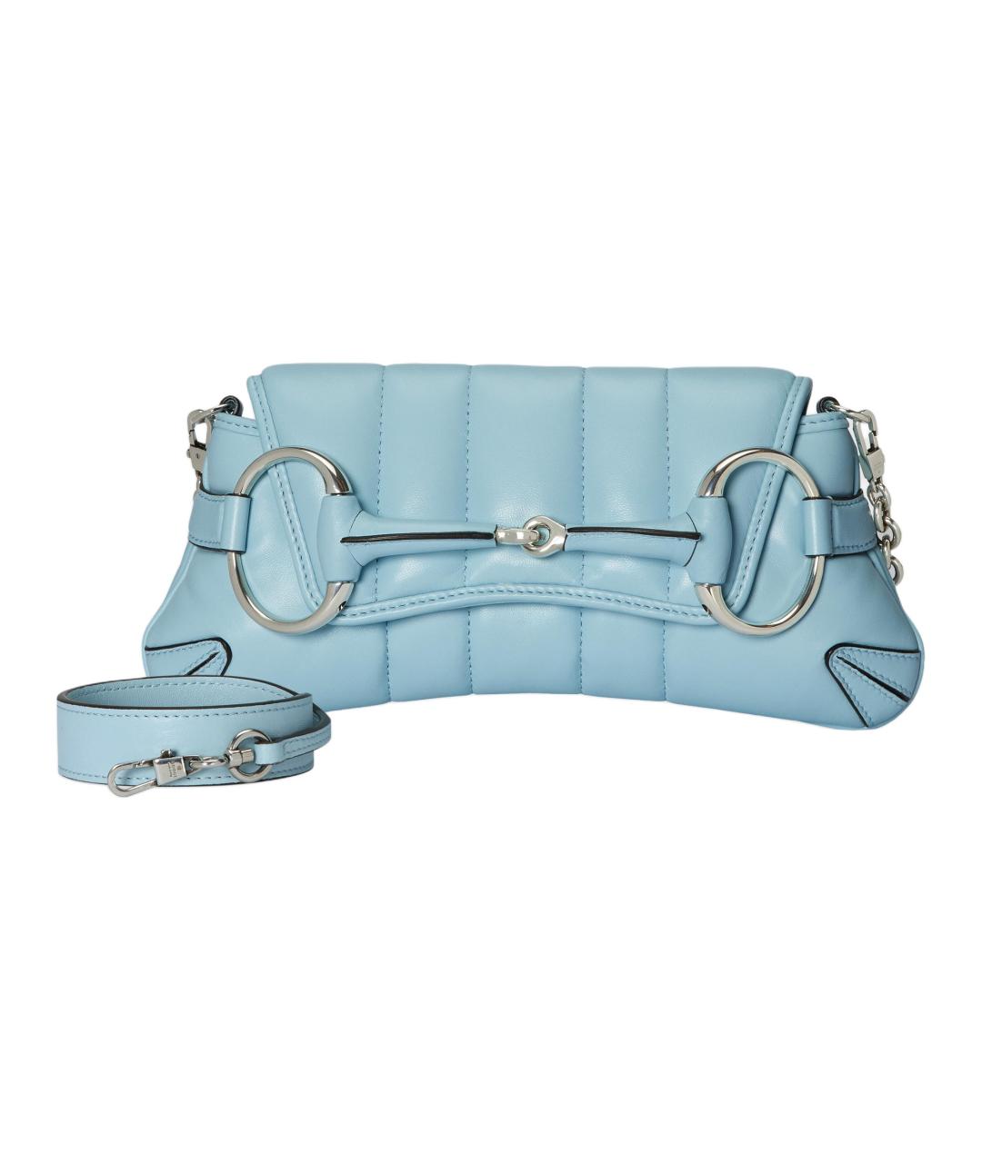 GUCCI Голубая кожаная сумка через плечо, фото 4