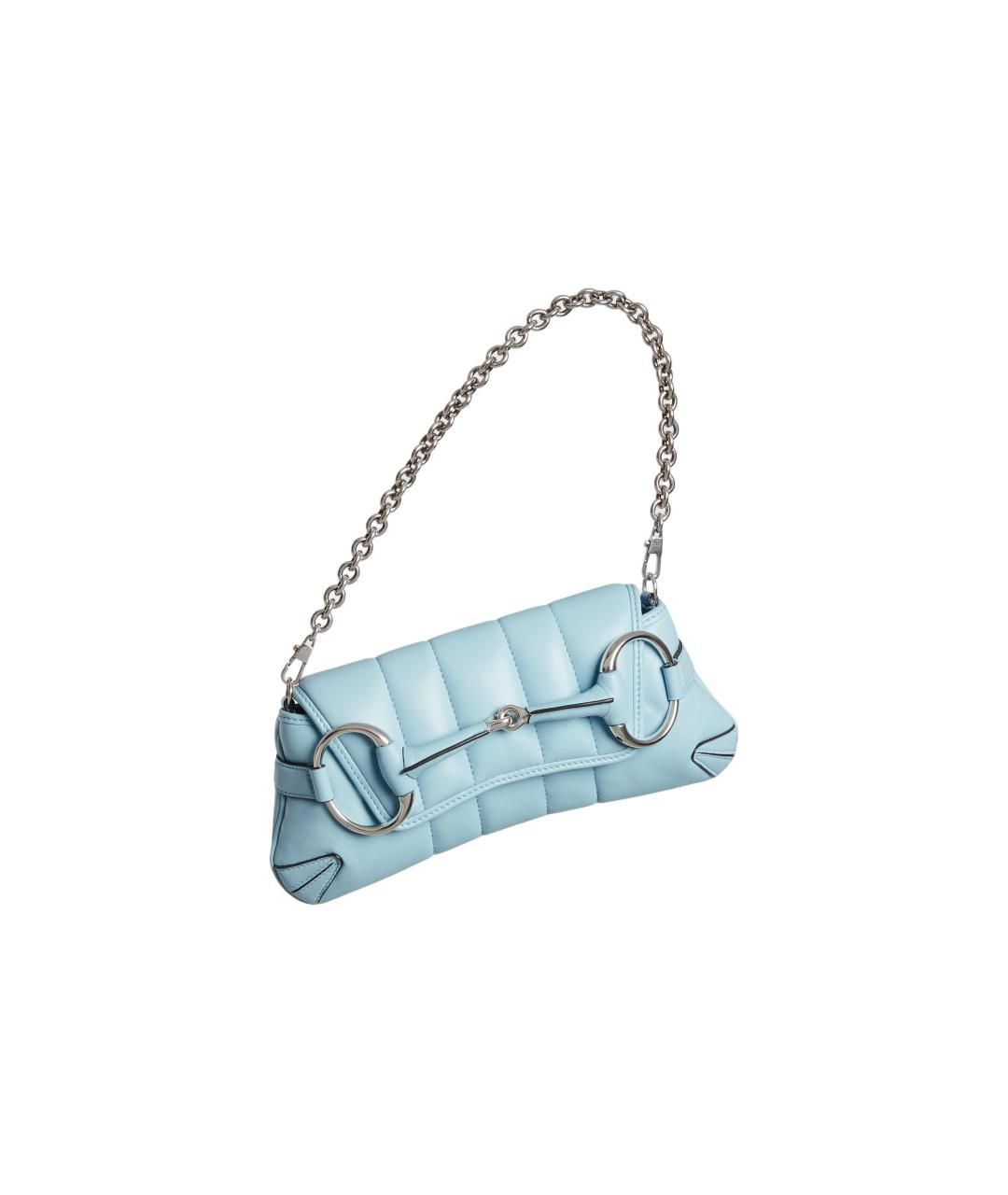 GUCCI Голубая кожаная сумка через плечо, фото 3