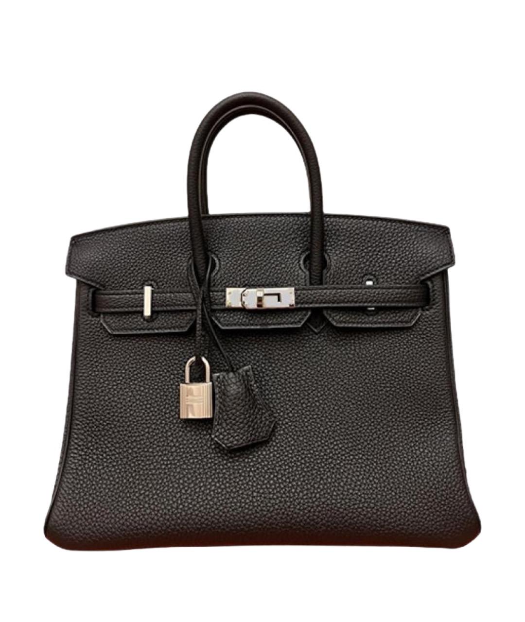 HERMES Черная кожаная сумка тоут, фото 1