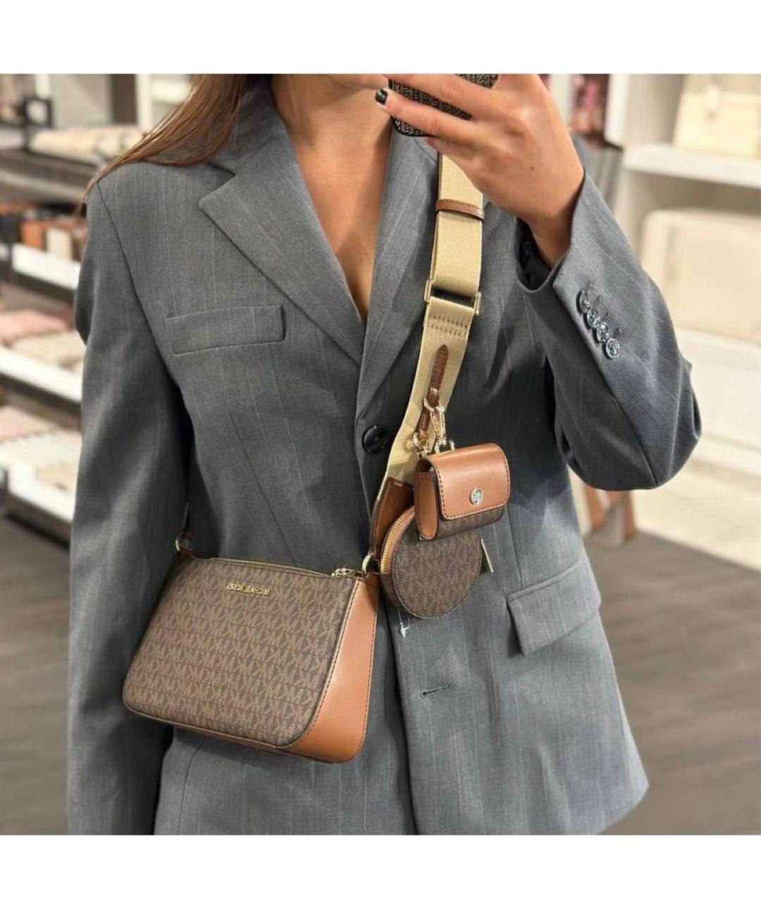 MICHAEL MICHAEL KORS Коричневая сумка через плечо, фото 5