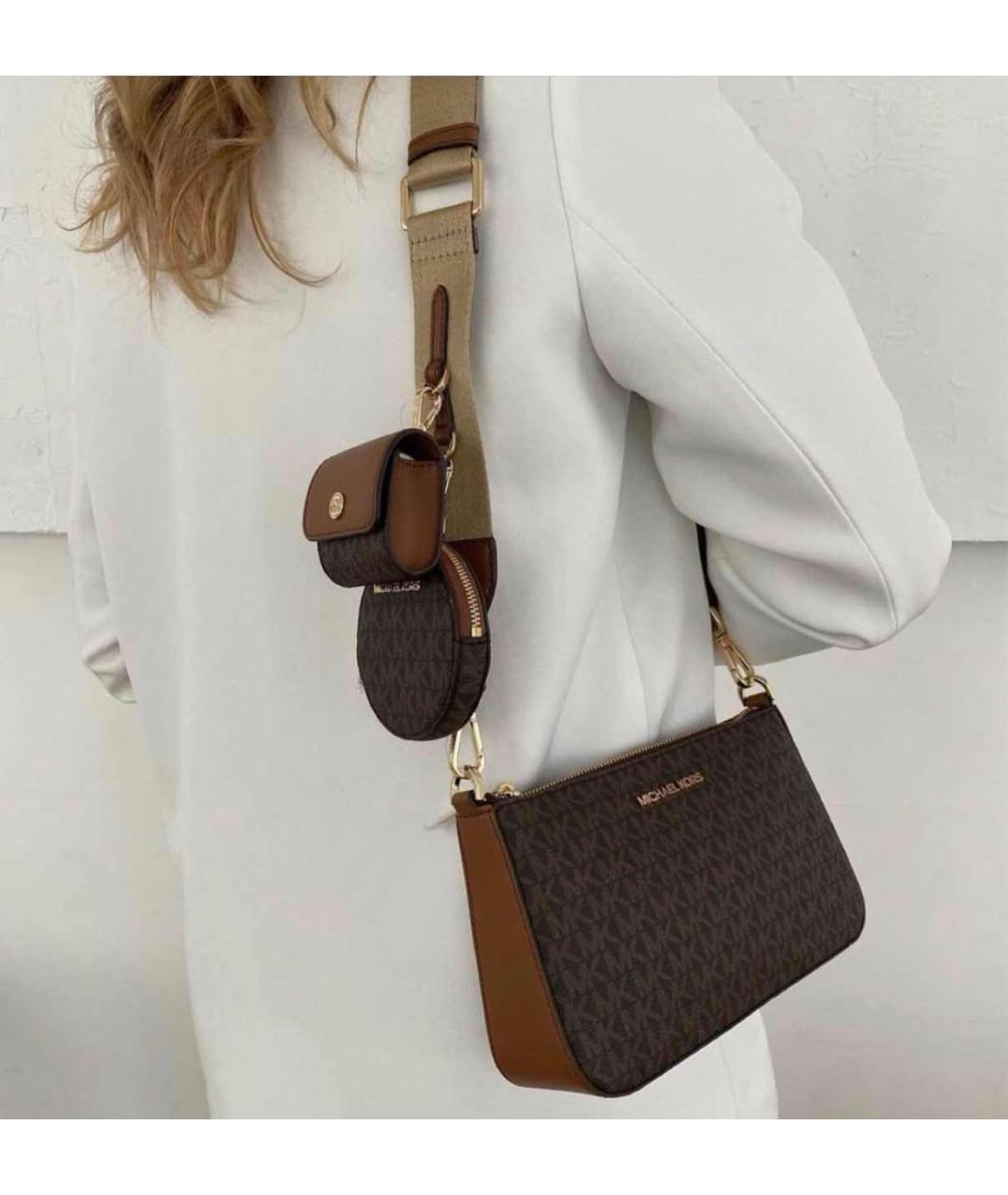 MICHAEL MICHAEL KORS Коричневая сумка через плечо, фото 6