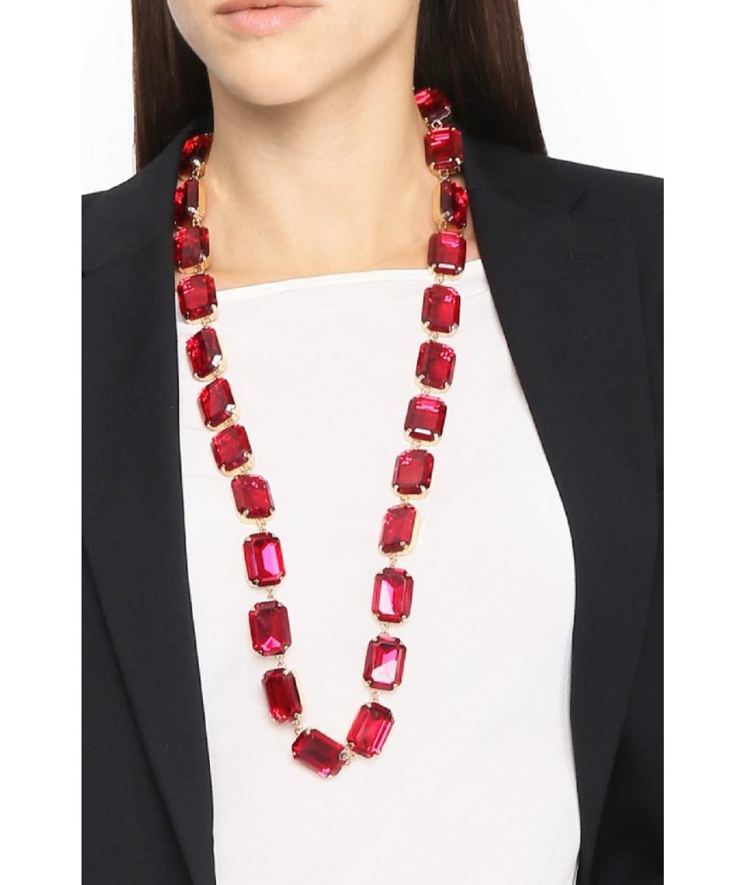 WEEKEND MAX MARA Красное металлическое колье, фото 2
