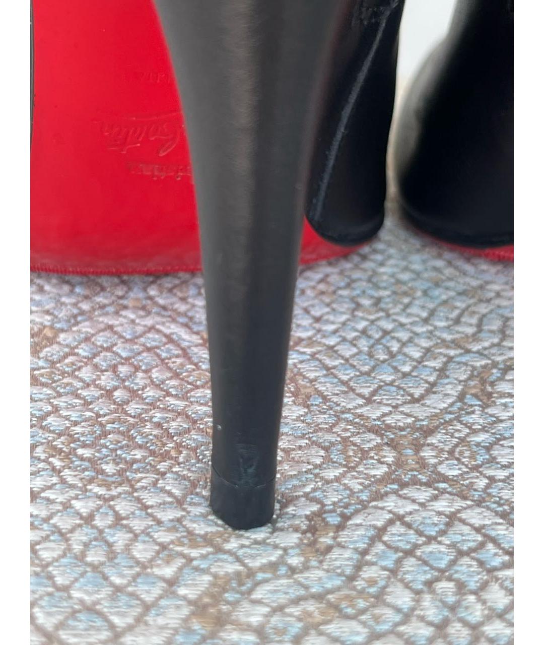 CHRISTIAN LOUBOUTIN Черные кожаные ботильоны, фото 6