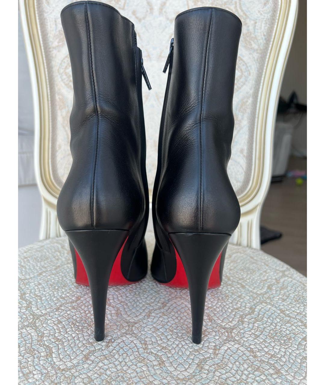CHRISTIAN LOUBOUTIN Черные кожаные ботильоны, фото 4