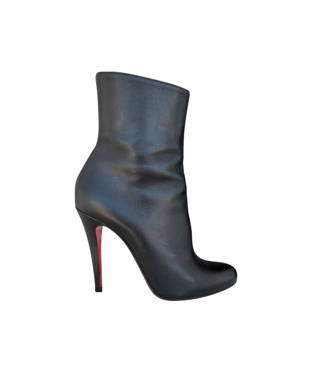 CHRISTIAN LOUBOUTIN Черные кожаные ботильоны, фото 1