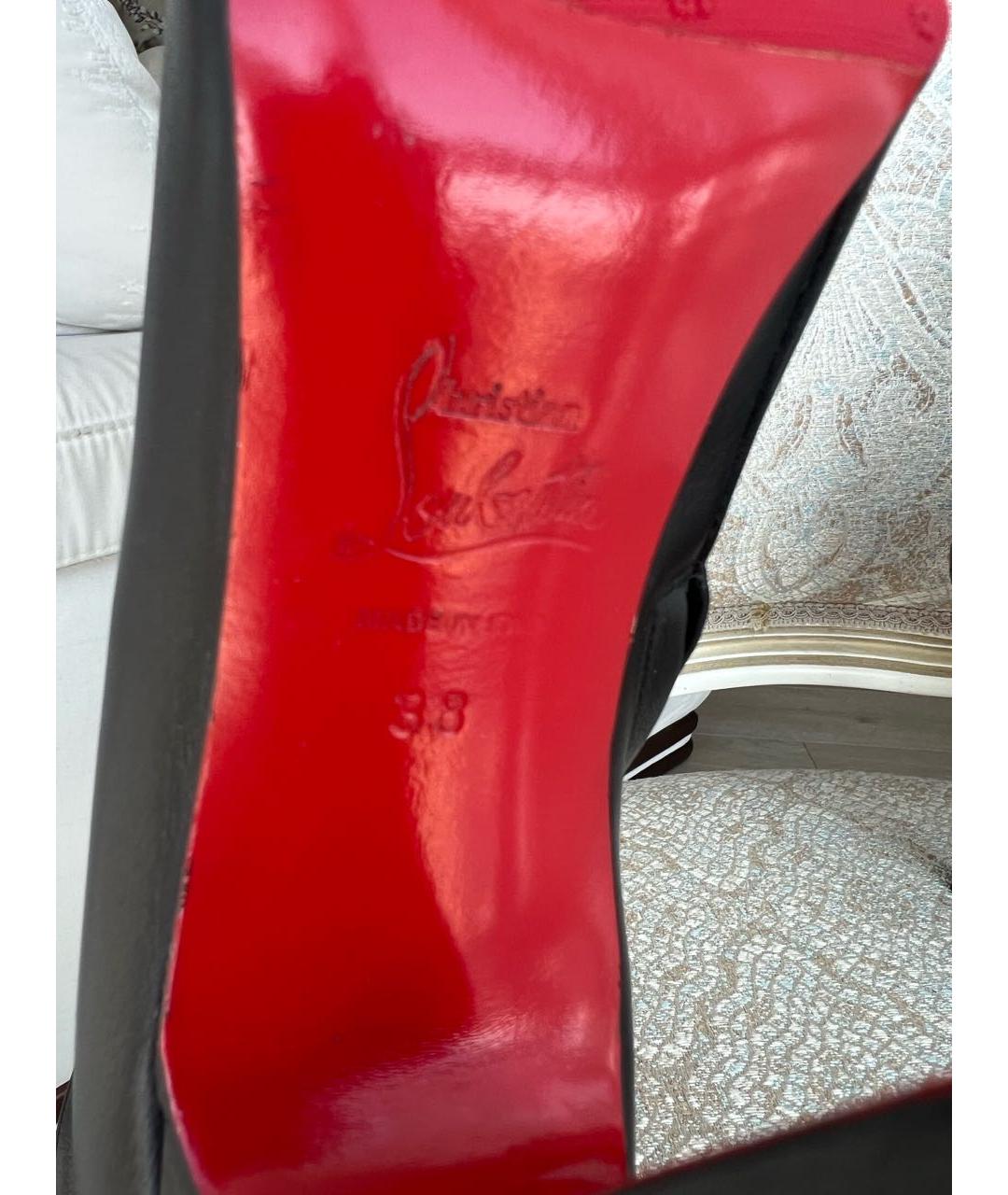 CHRISTIAN LOUBOUTIN Черные кожаные ботильоны, фото 5