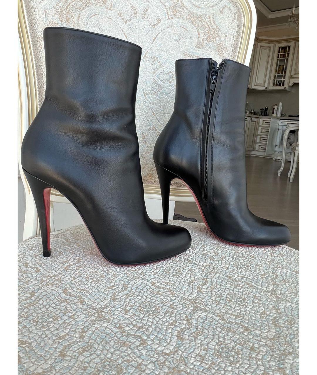 CHRISTIAN LOUBOUTIN Черные кожаные ботильоны, фото 9