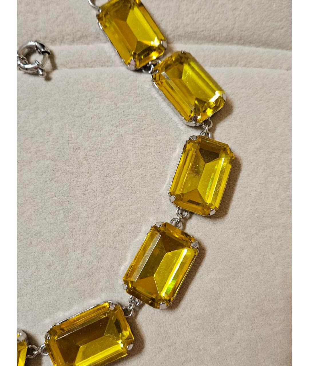 WEEKEND MAX MARA Желтое металлическое колье, фото 8