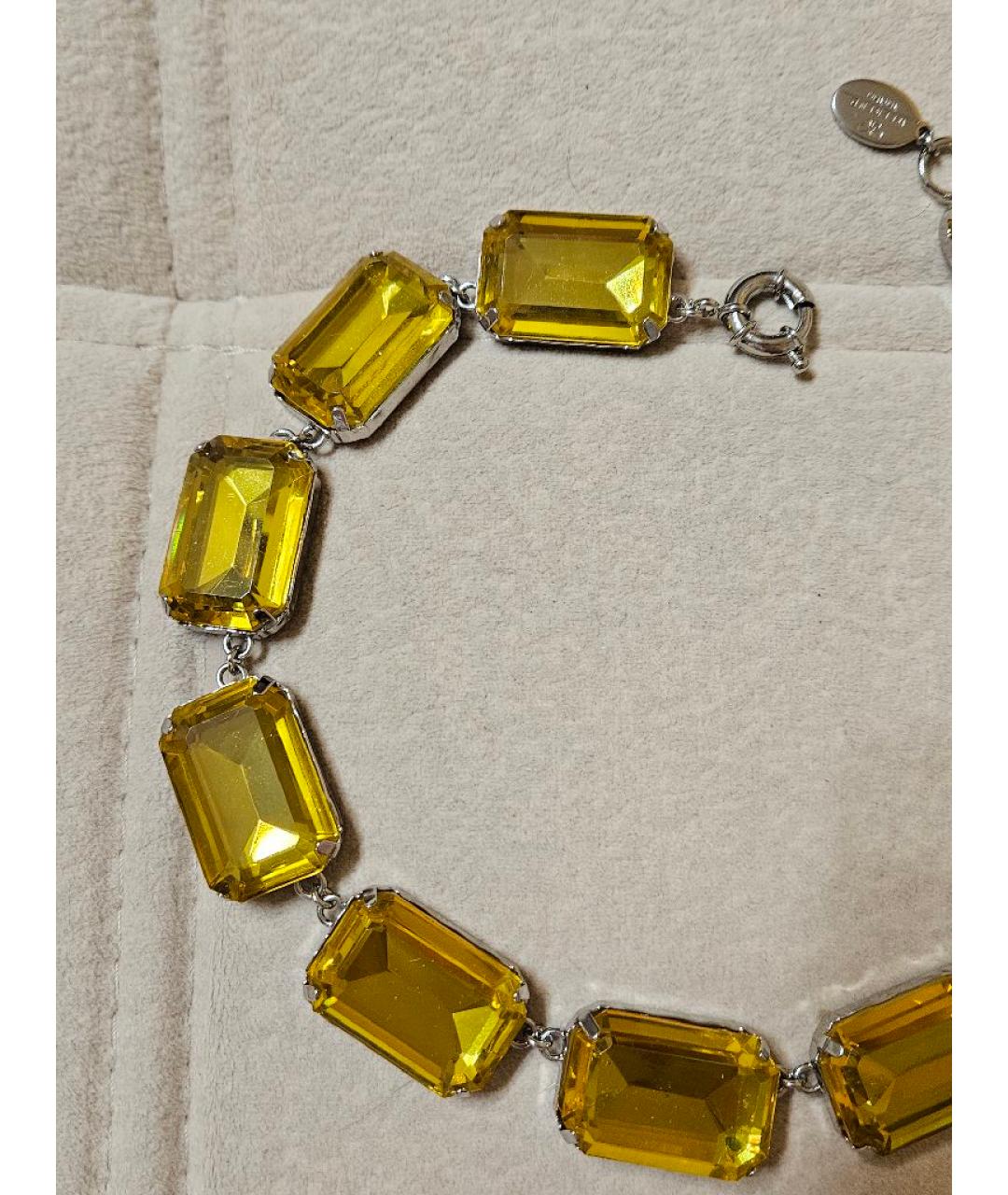 WEEKEND MAX MARA Желтое металлическое колье, фото 3