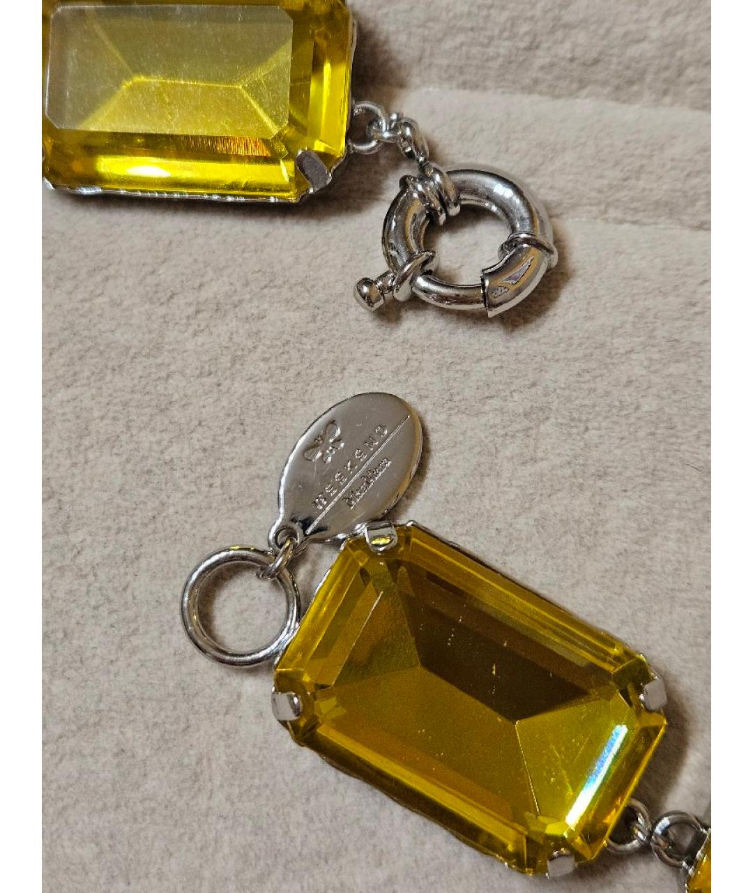 WEEKEND MAX MARA Желтое металлическое колье, фото 6