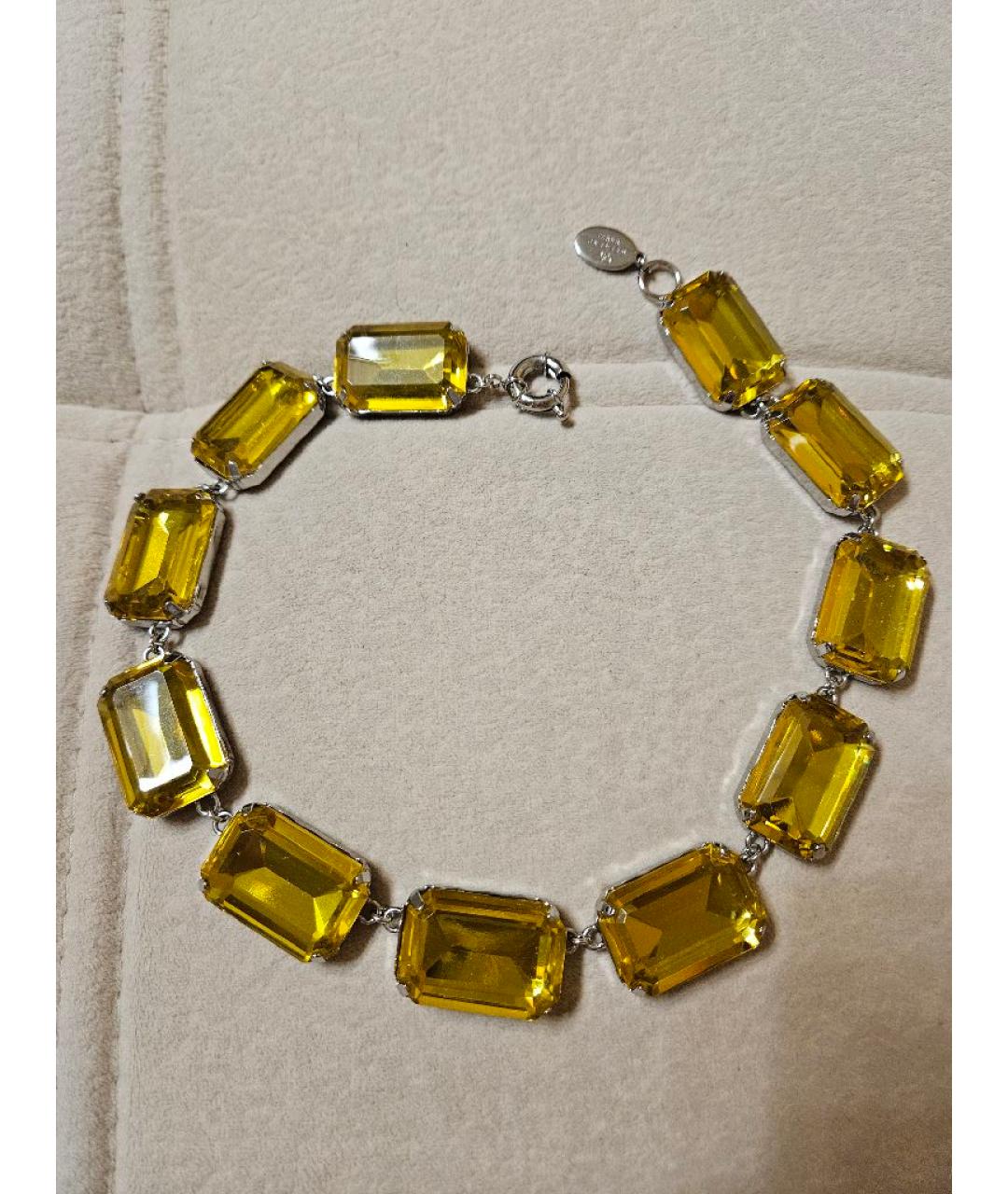 WEEKEND MAX MARA Желтое металлическое колье, фото 2