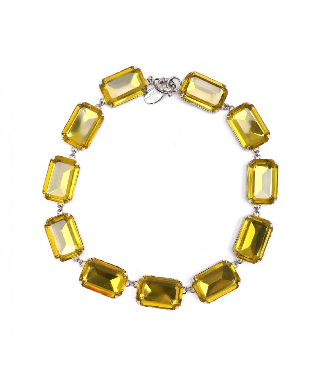 WEEKEND MAX MARA Желтое металлическое колье, фото 9