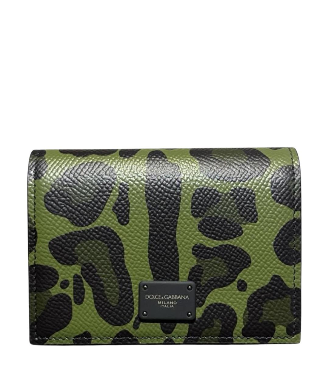 DOLCE&GABBANA Зеленый кожаный кардхолдер, фото 1