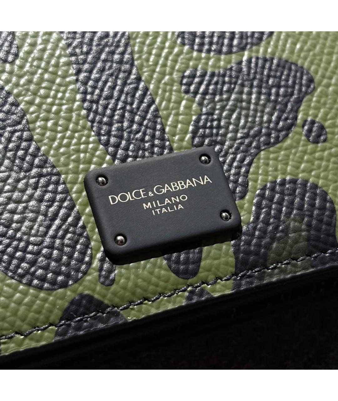 DOLCE&GABBANA Зеленый кожаный кардхолдер, фото 4