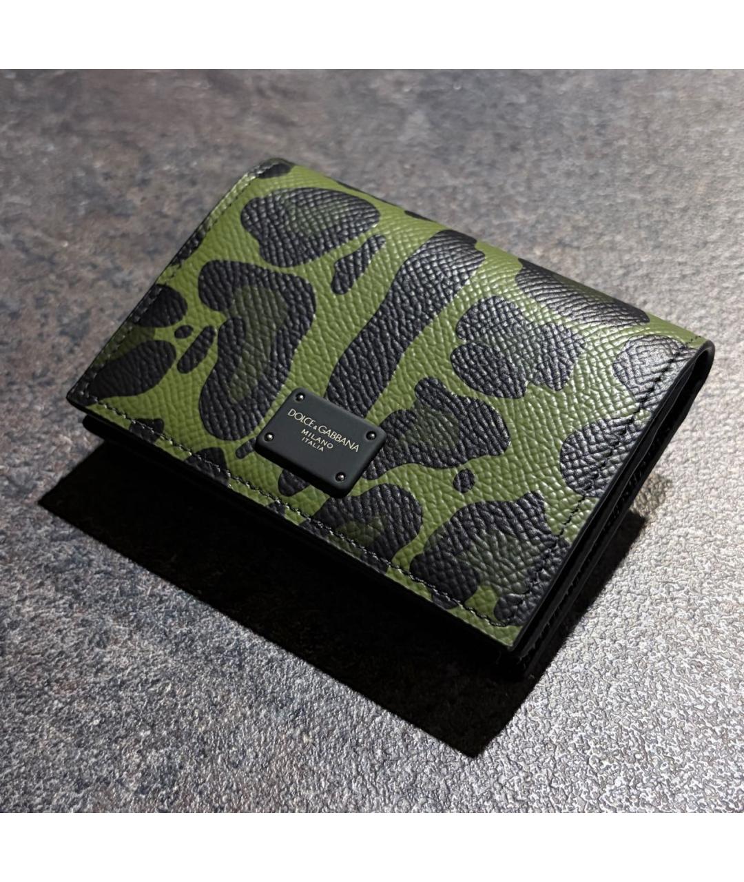 DOLCE&GABBANA Зеленый кожаный кардхолдер, фото 5