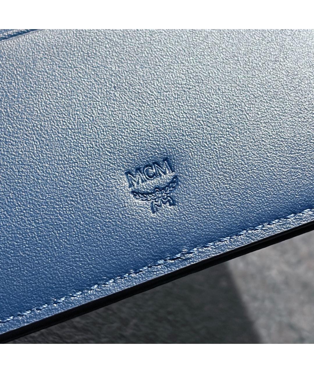 MCM Синий кожаный кошелек, фото 7