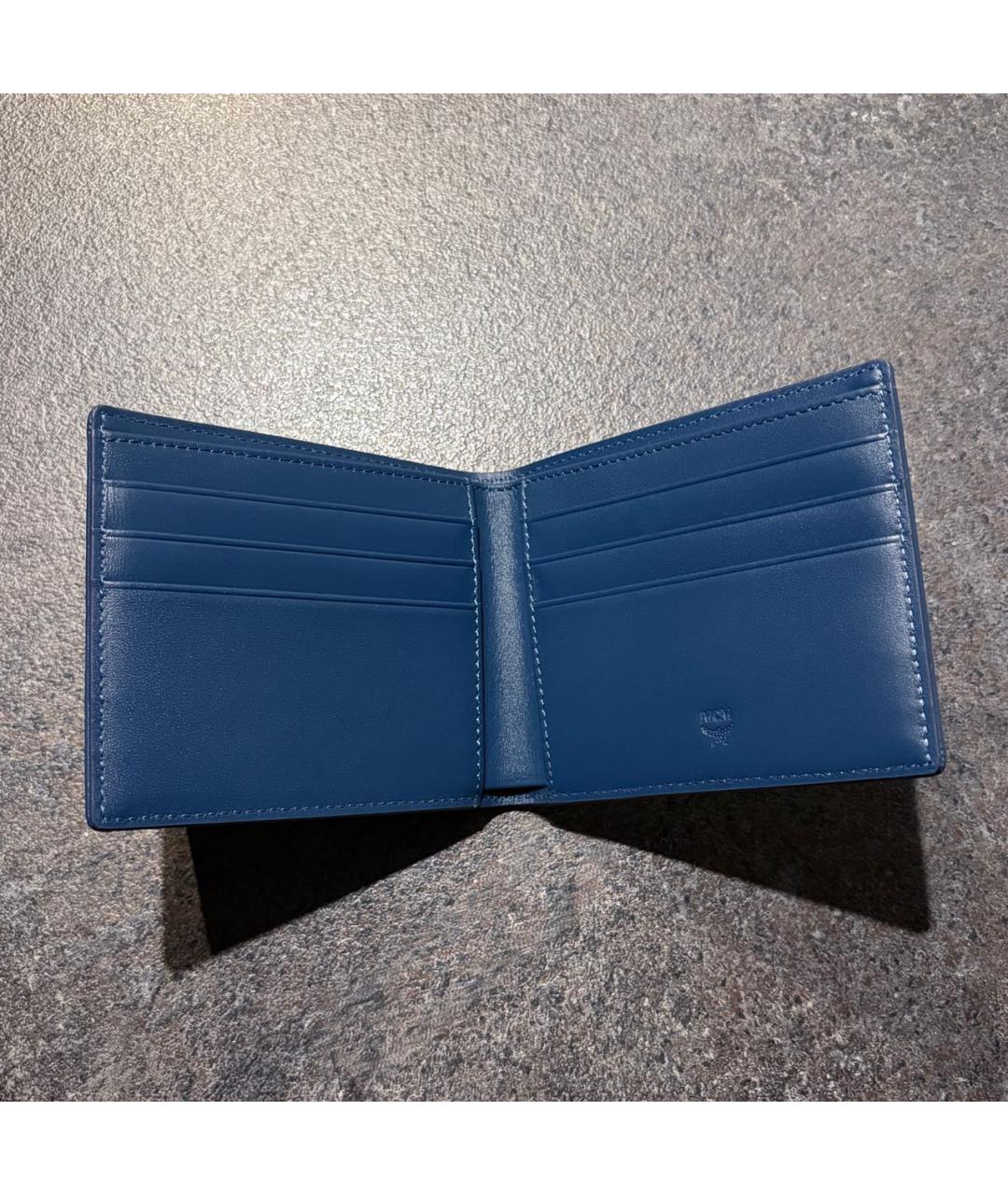 MCM Синий кожаный кошелек, фото 6