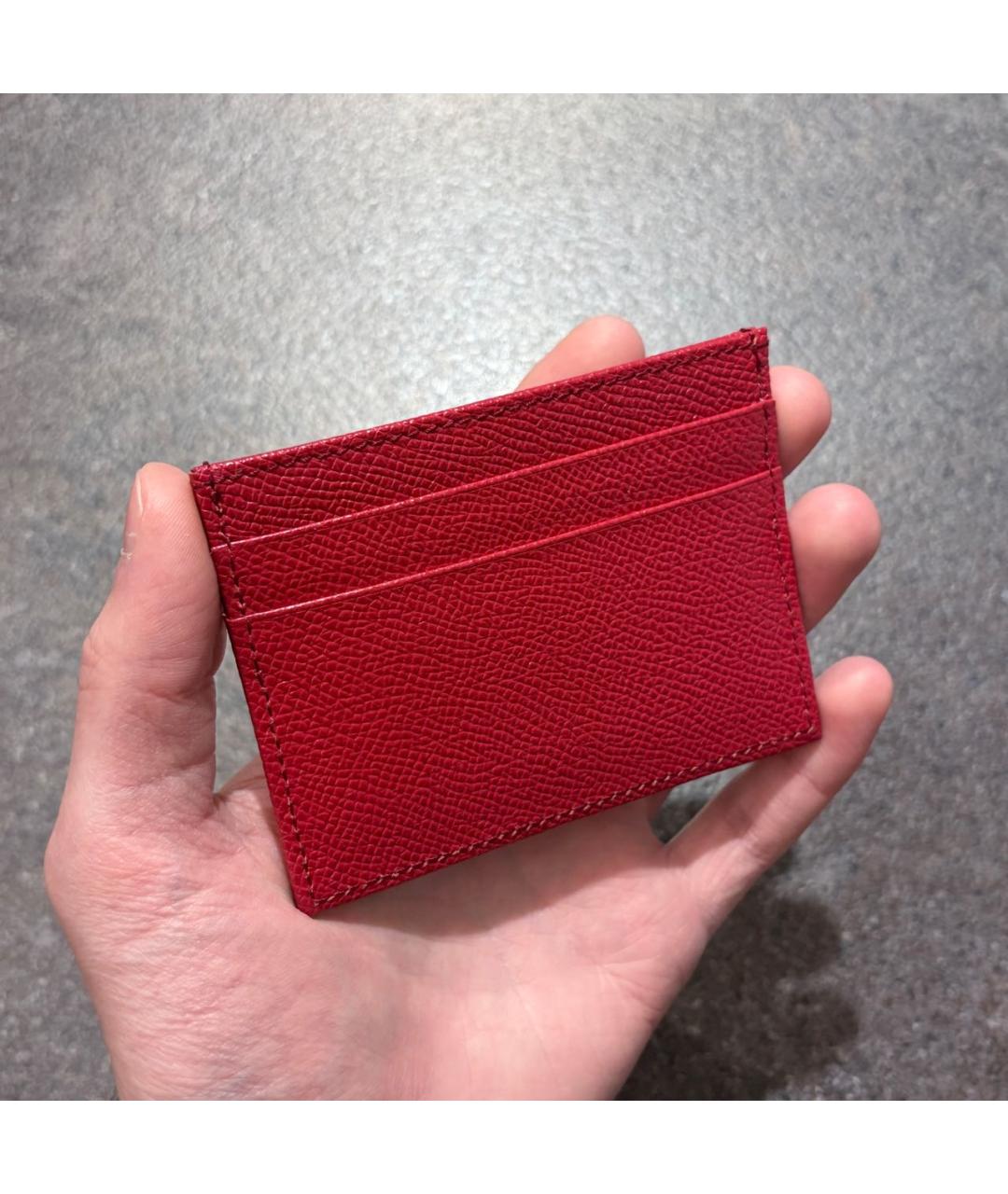 DOLCE&GABBANA Бордовый кожаный кардхолдер, фото 6