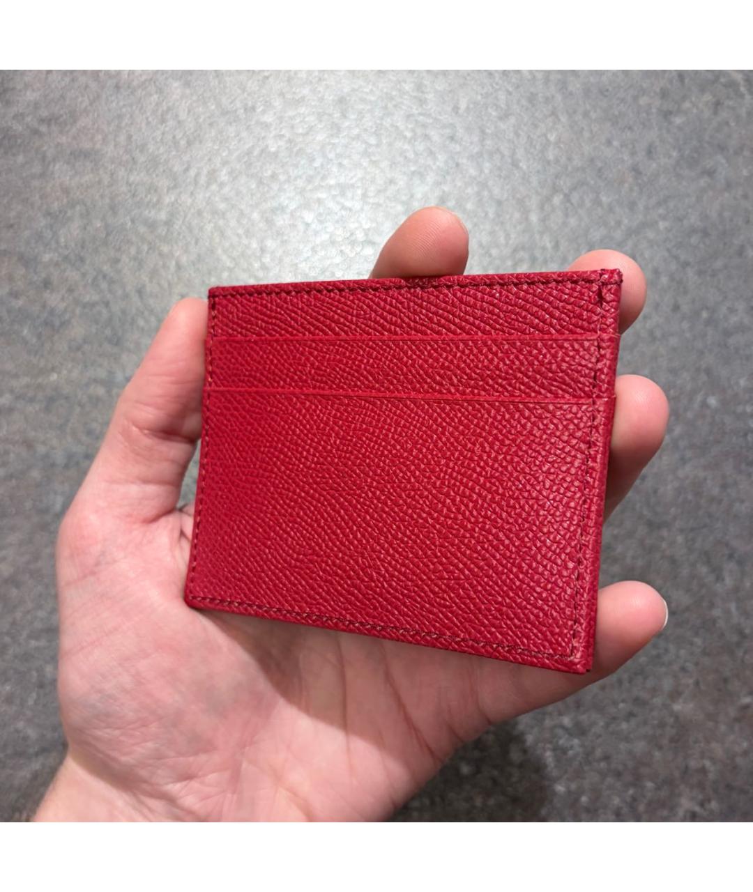 DOLCE&GABBANA Бордовый кожаный кардхолдер, фото 7