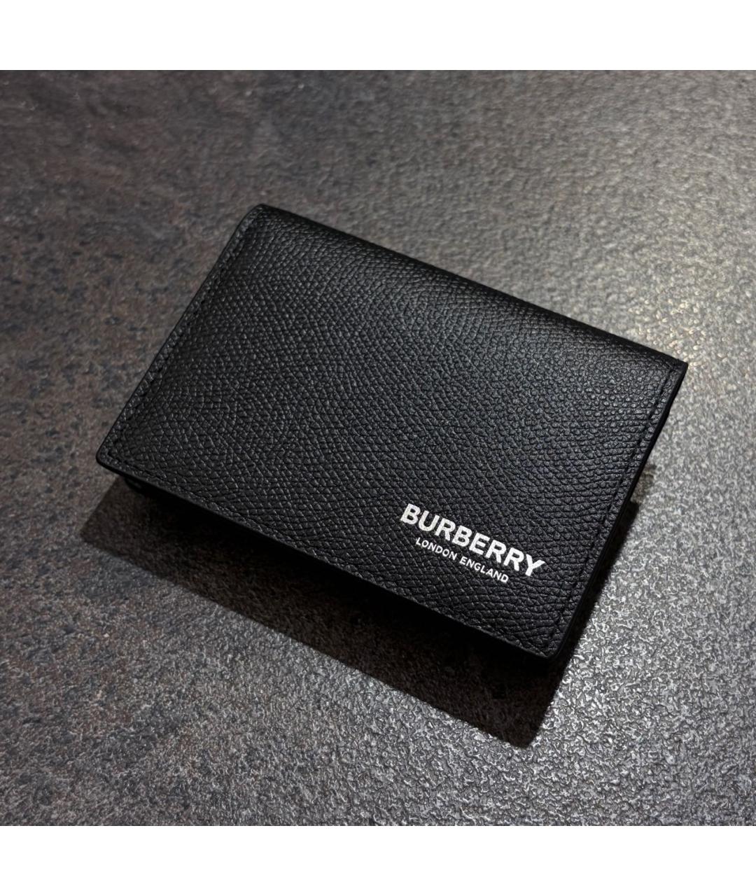BURBERRY Черный кожаный кардхолдер, фото 3