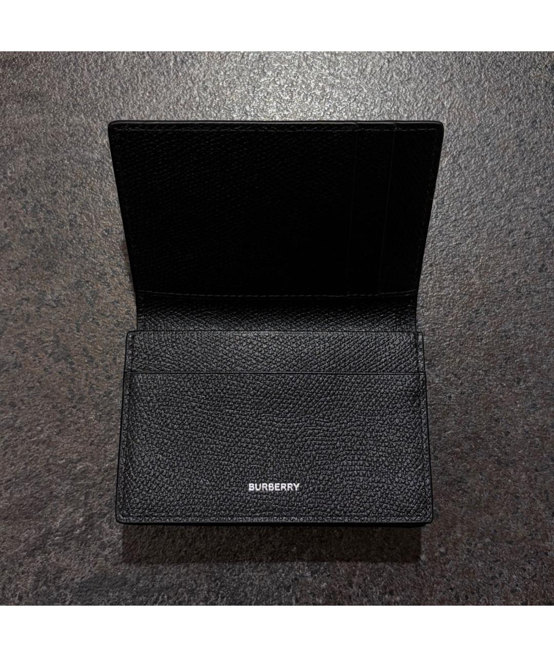BURBERRY Черный кожаный кардхолдер, фото 5