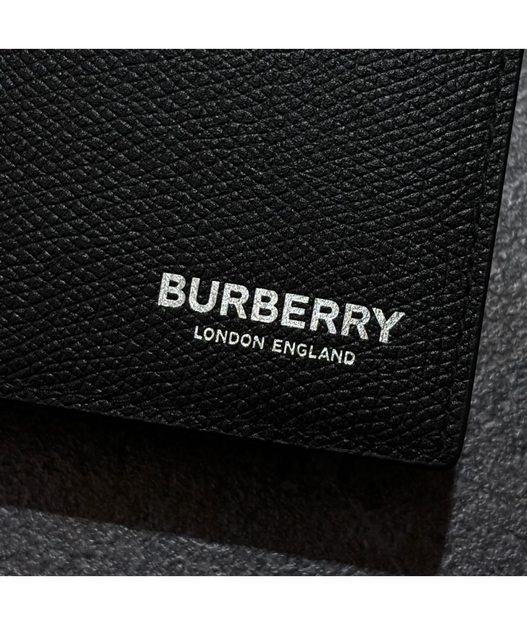 BURBERRY Черный кожаный кардхолдер, фото 4