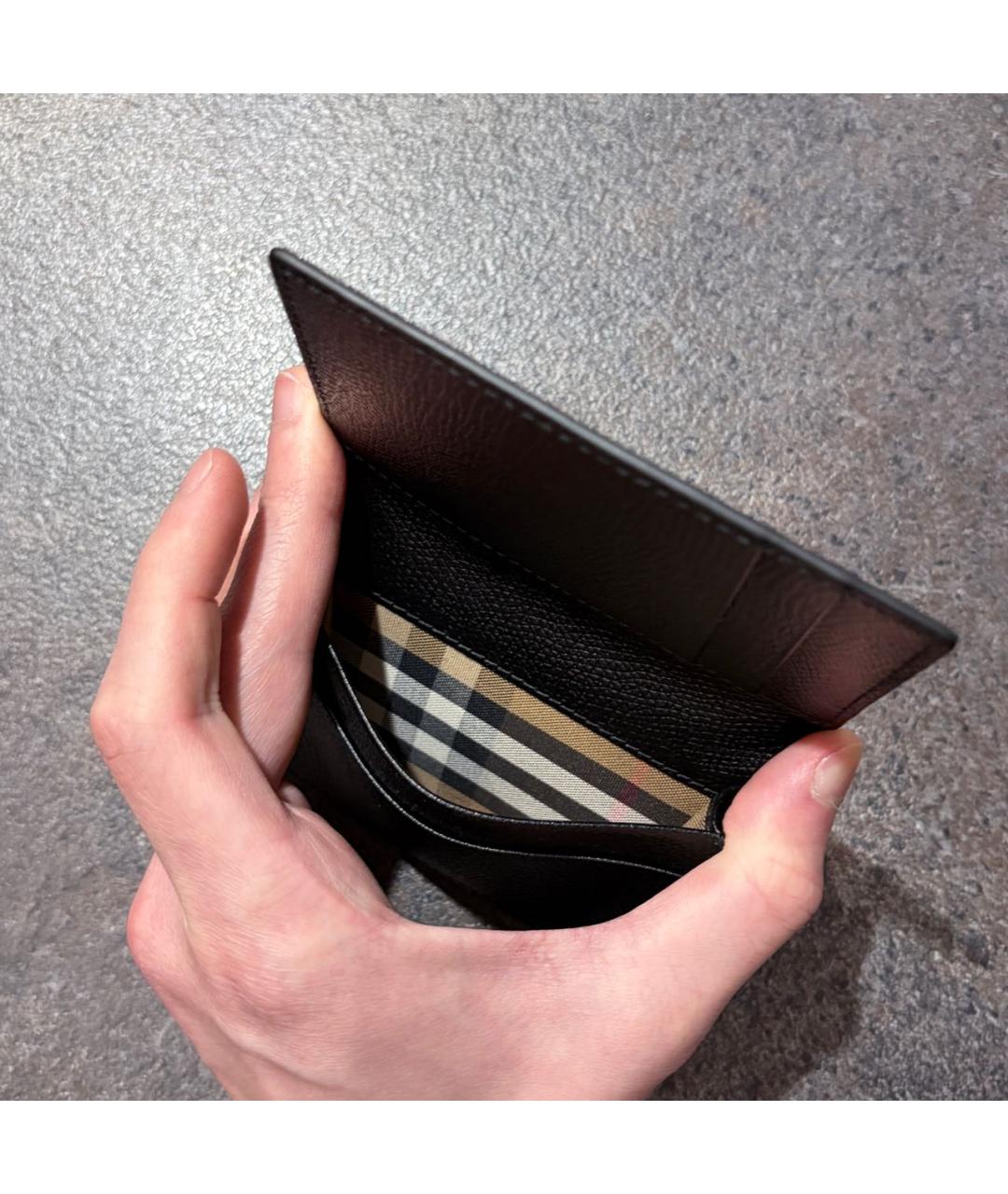 BURBERRY Черный кожаный кардхолдер, фото 8