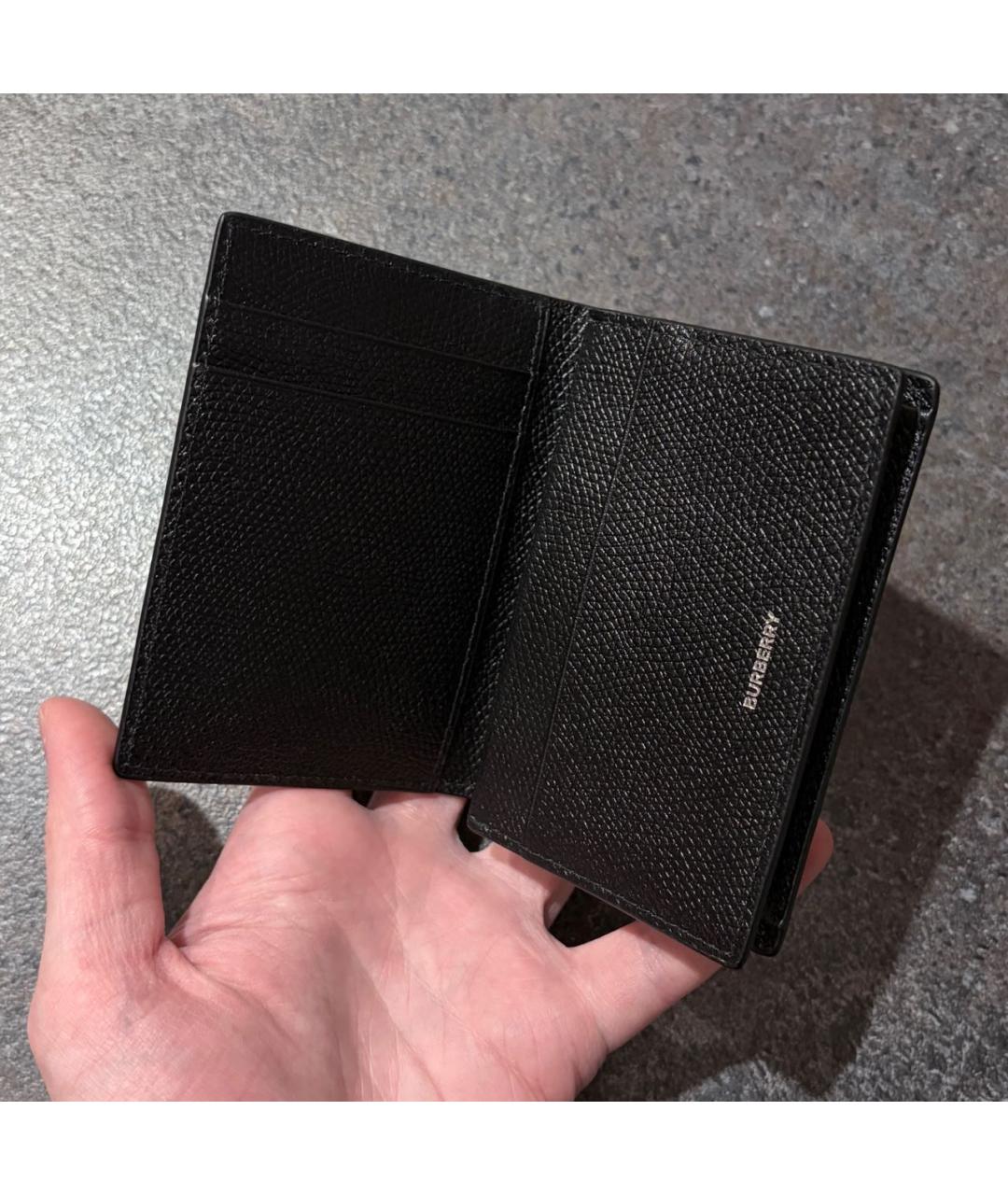 BURBERRY Черный кожаный кардхолдер, фото 6