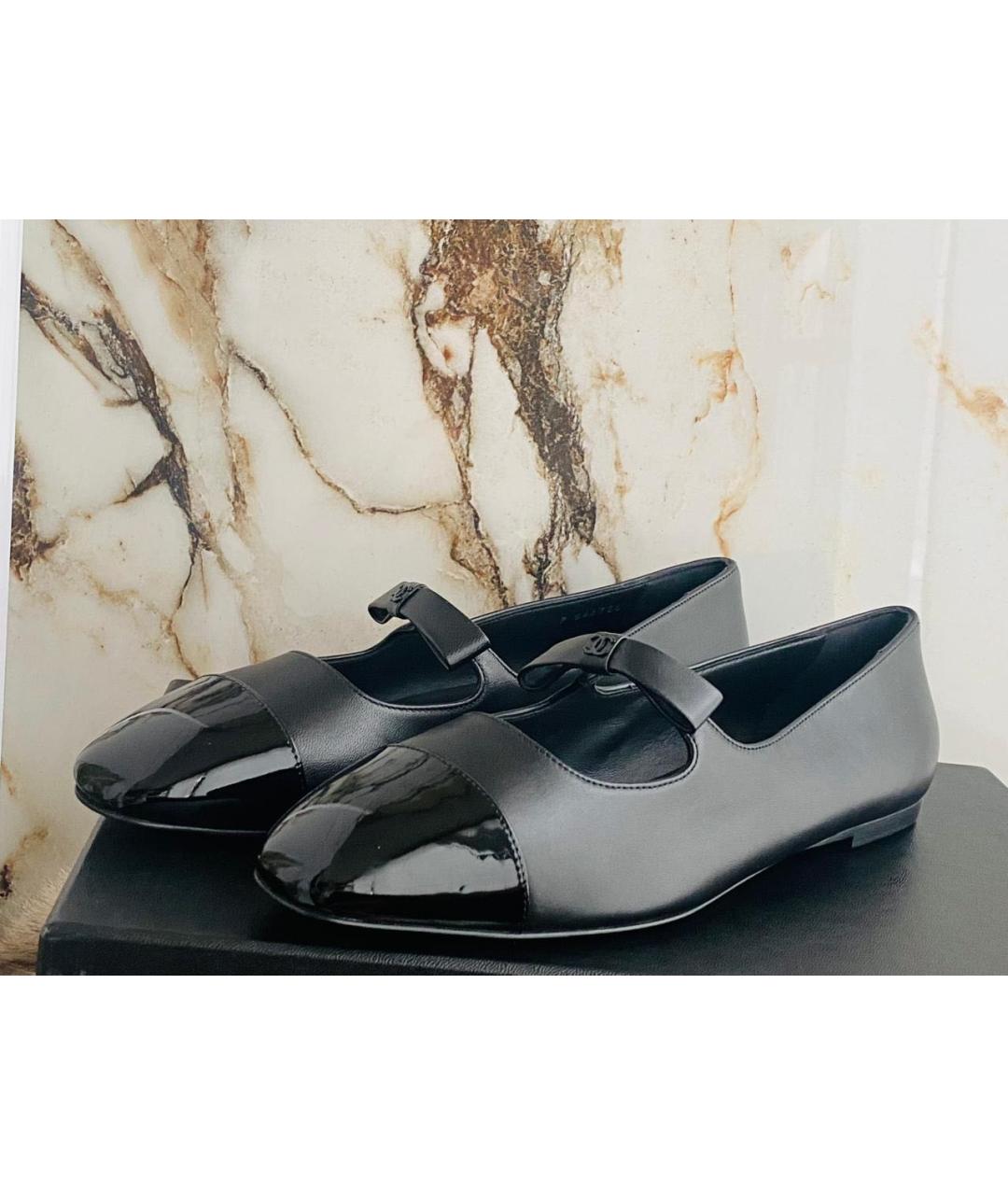 CHANEL Черные кожаные балетки, фото 7