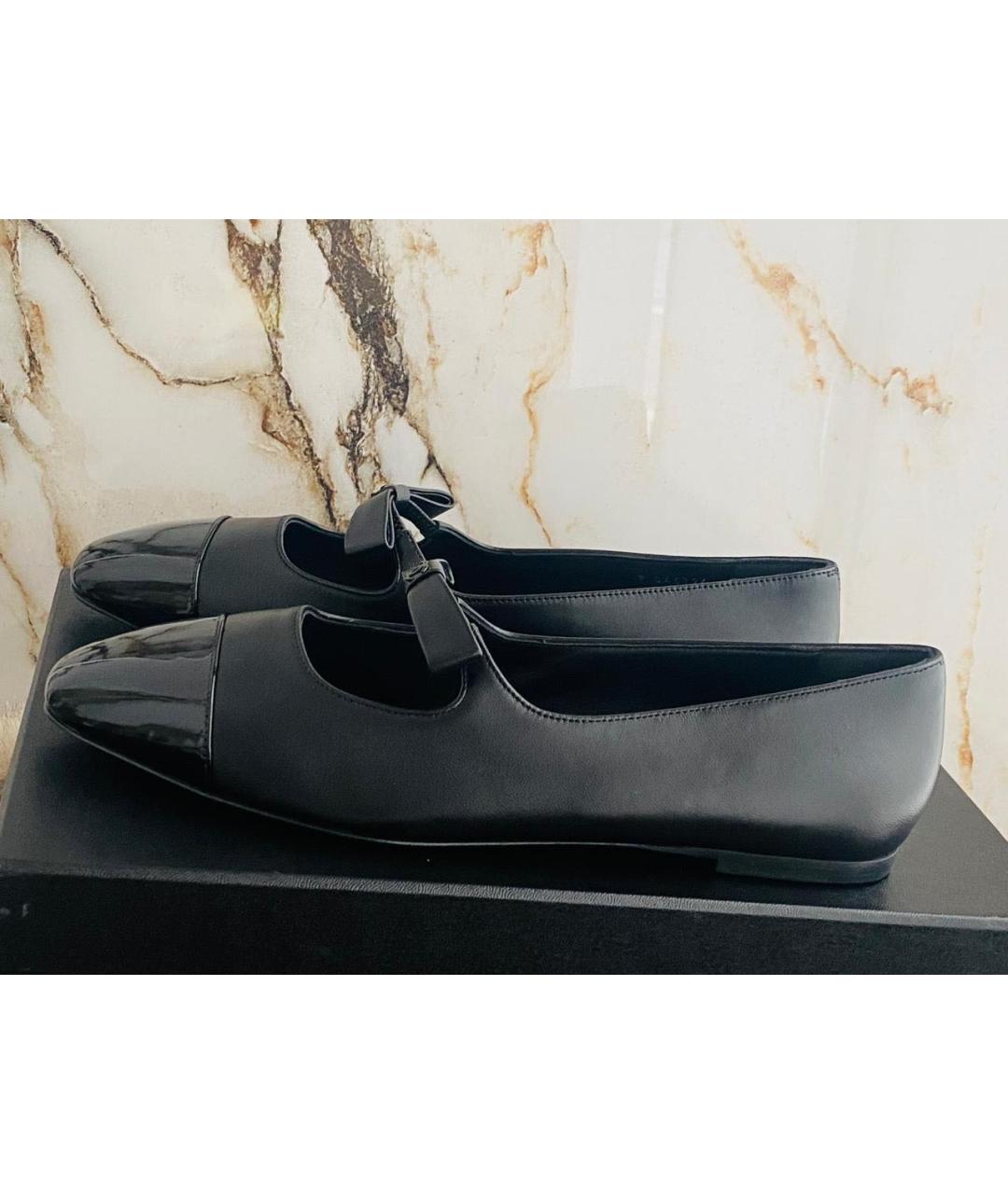 CHANEL Черные кожаные балетки, фото 8