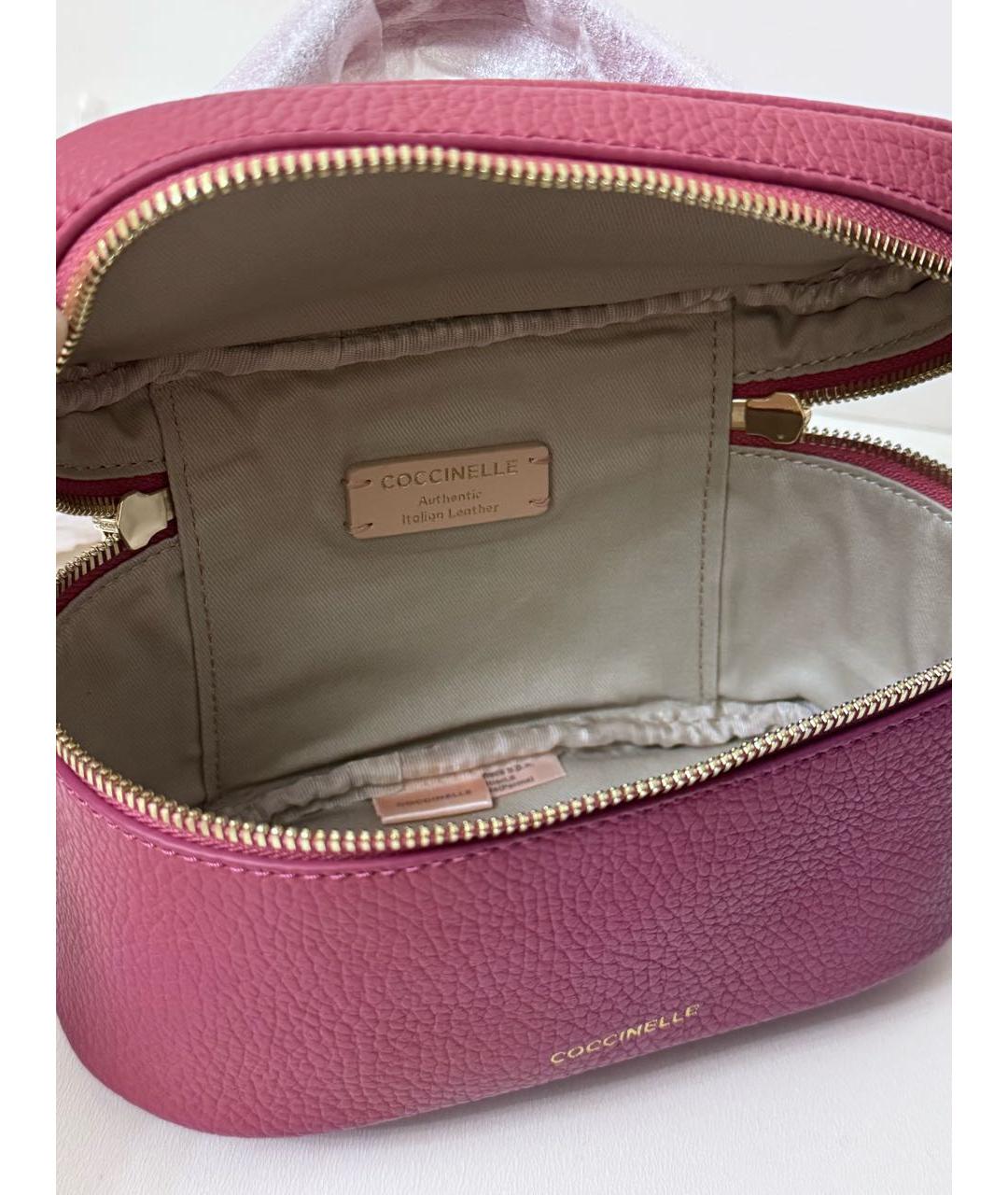 COCCINELLE Розовая кожаная сумка через плечо, фото 4