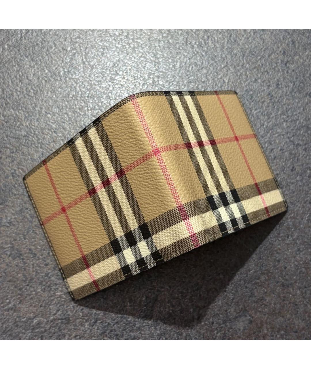 BURBERRY Бежевый кожаный кошелек, фото 4