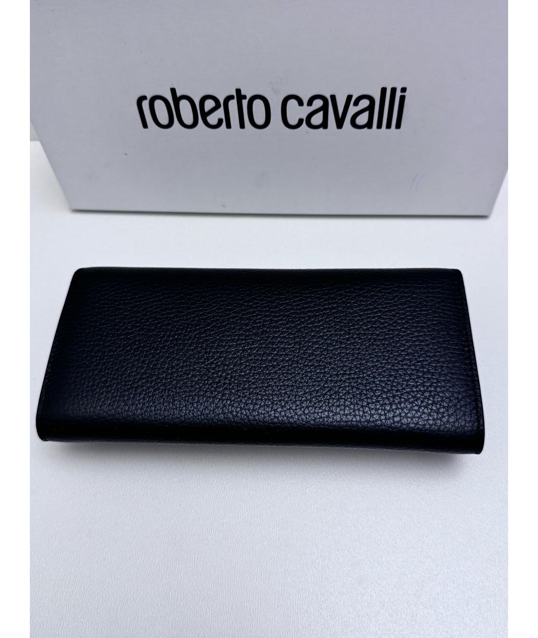 ROBERTO CAVALLI Черный кожаный кошелек, фото 3