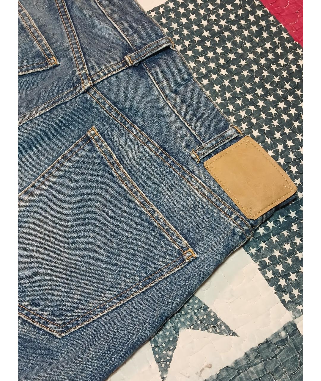 CELINE Синие хлопковые джинсы скинни, фото 4