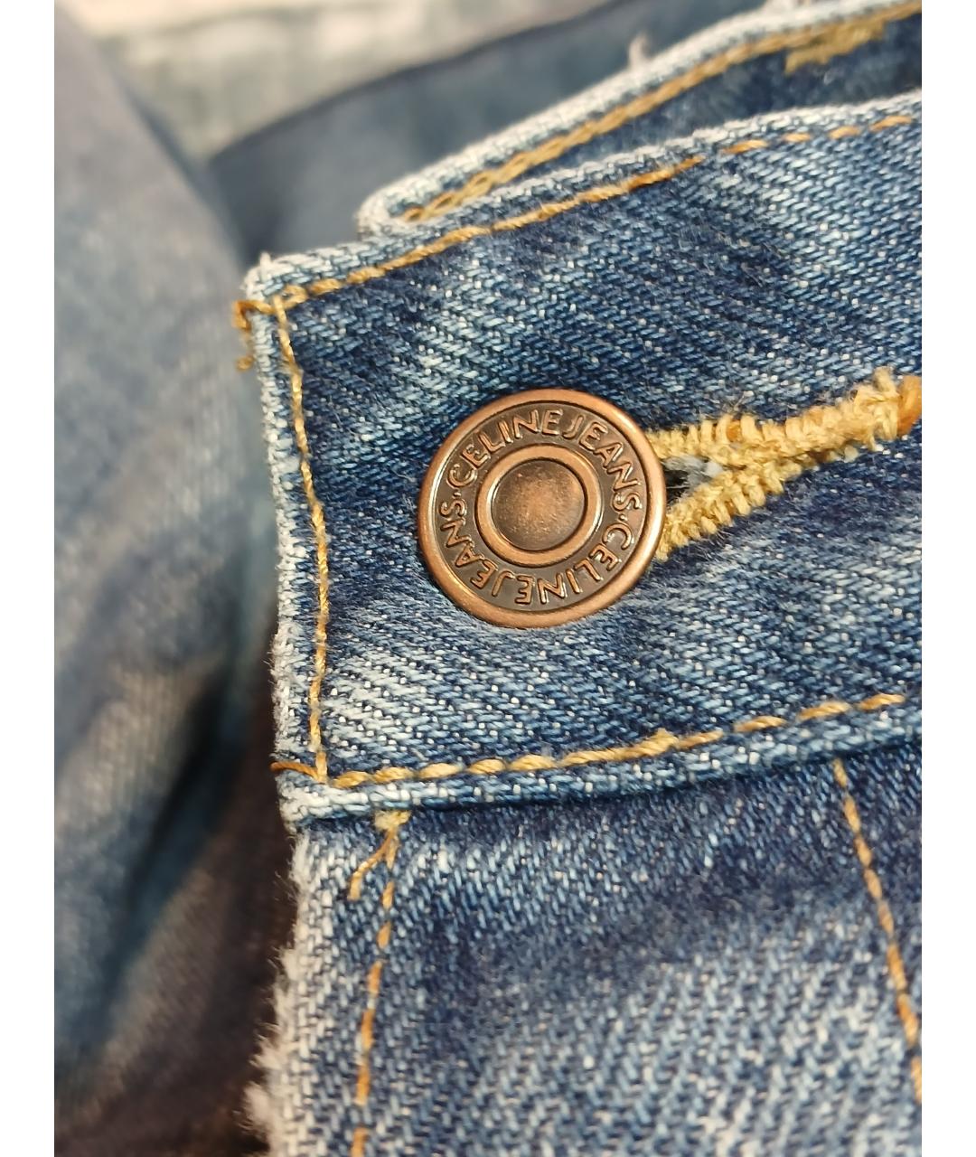 CELINE Синие хлопковые джинсы скинни, фото 6