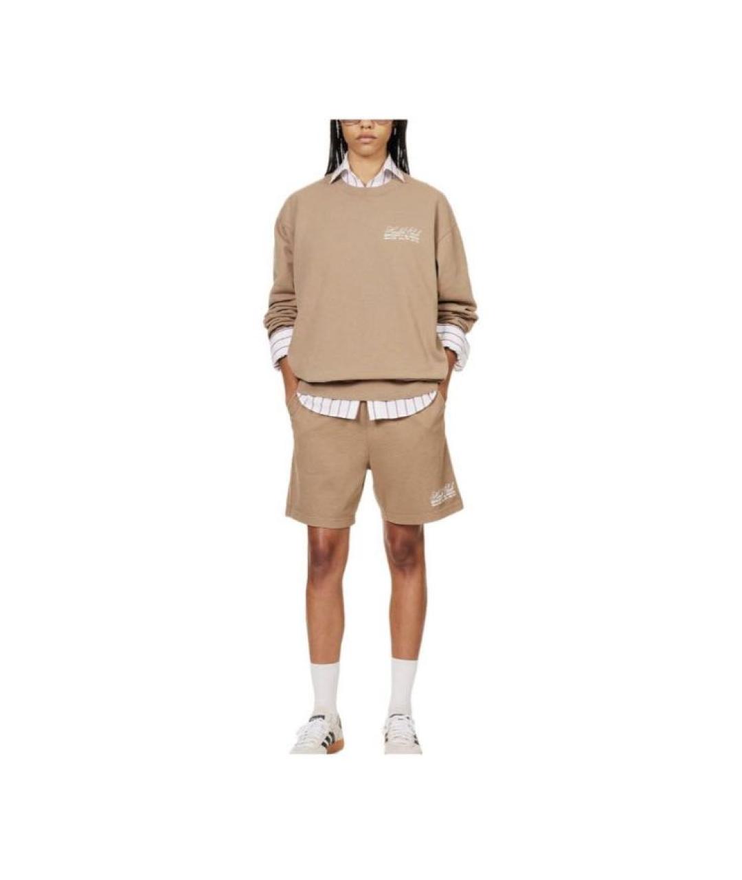 SPORTY AND RICH Бежевые хлопковые спортивные брюки и шорты, фото 7