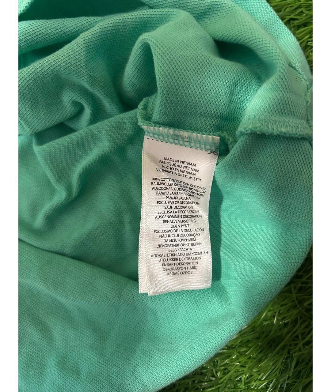POLO RALPH LAUREN Салатовыое хлопковое поло с коротким рукавом, фото 5