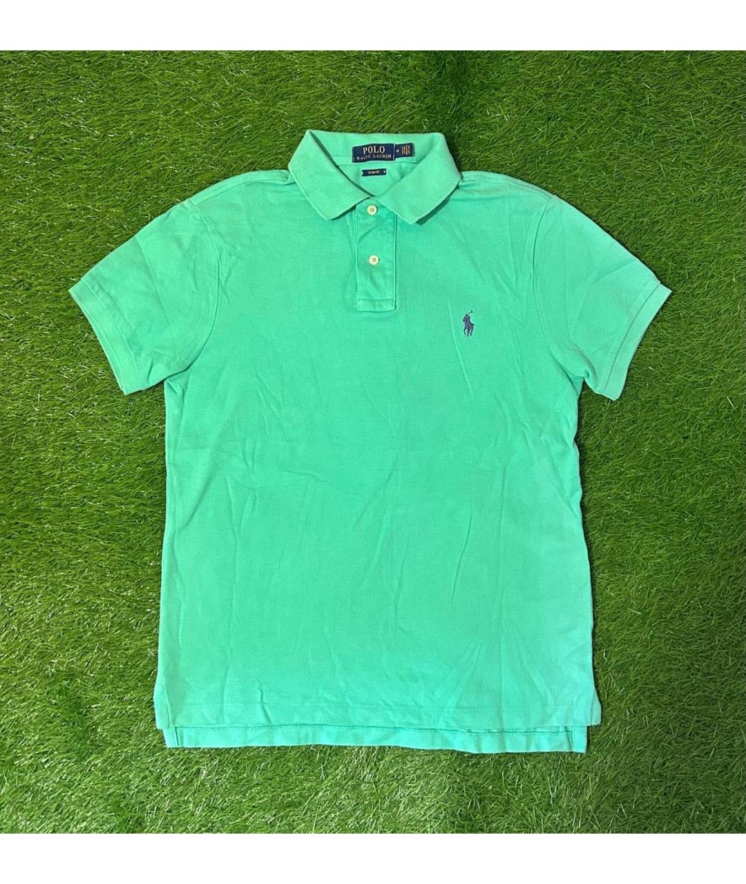 POLO RALPH LAUREN Салатовыое хлопковое поло с коротким рукавом, фото 7