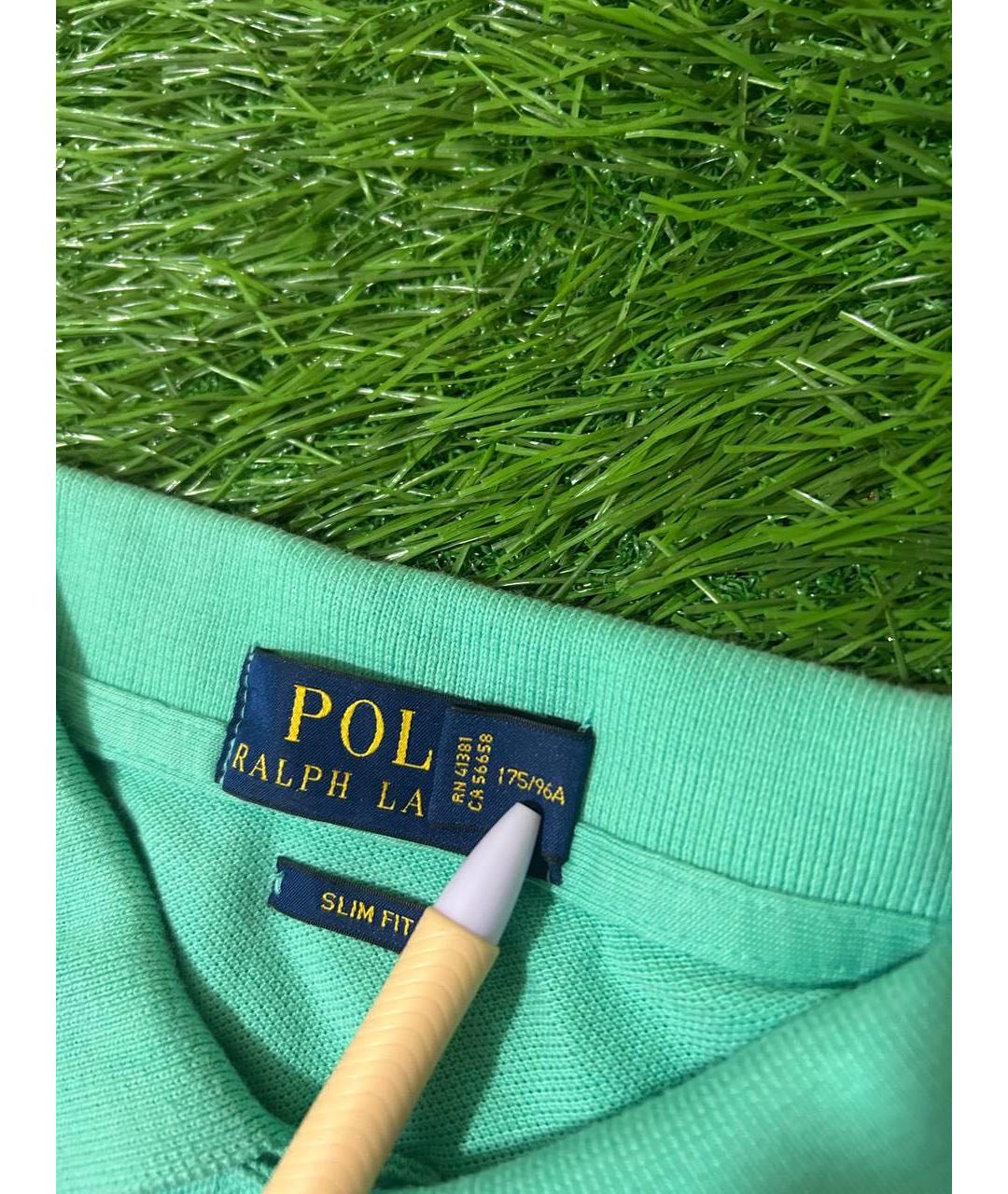 POLO RALPH LAUREN Салатовыое хлопковое поло с коротким рукавом, фото 4