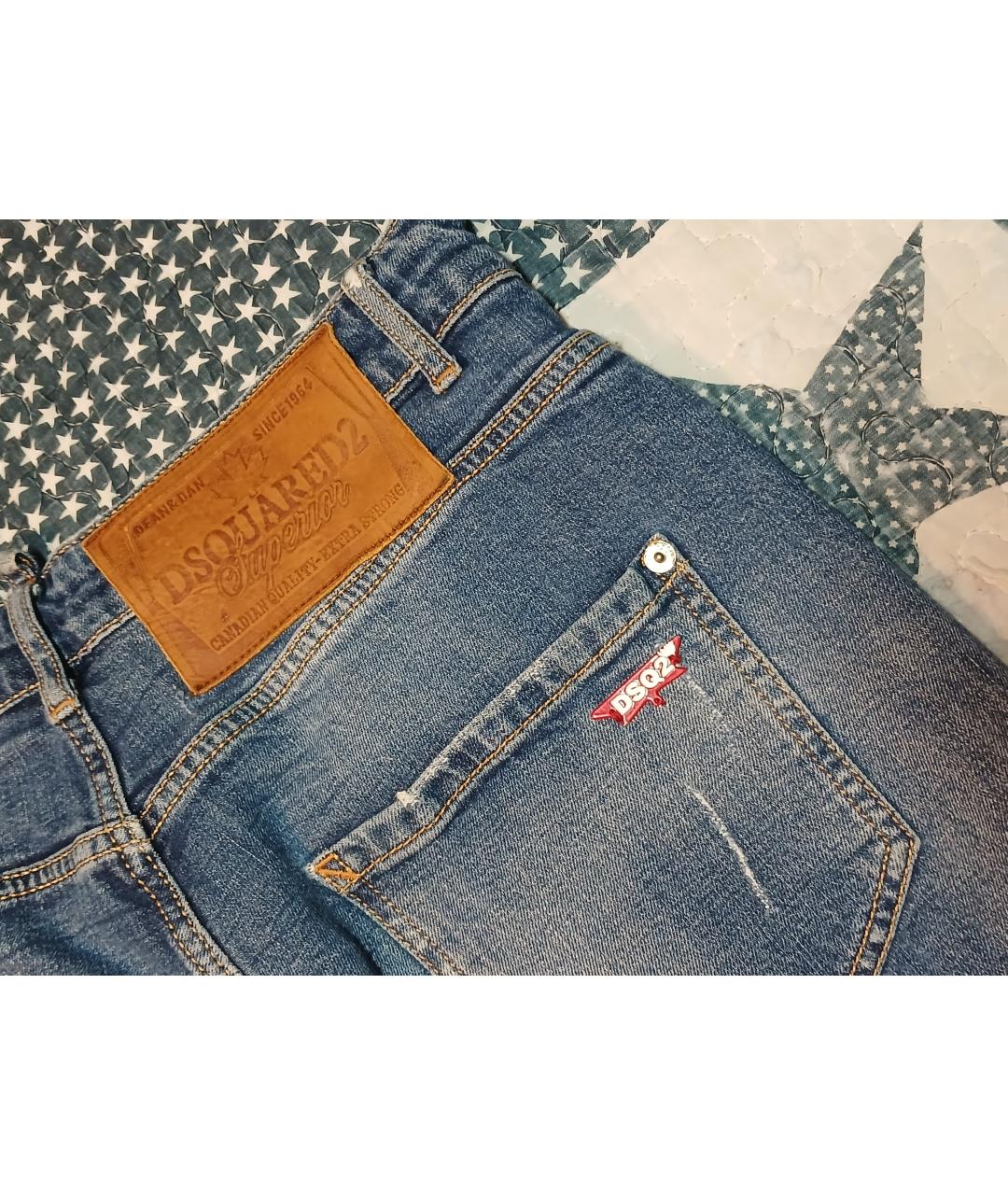 DSQUARED2 Синие хлопковые джинсы скинни, фото 4