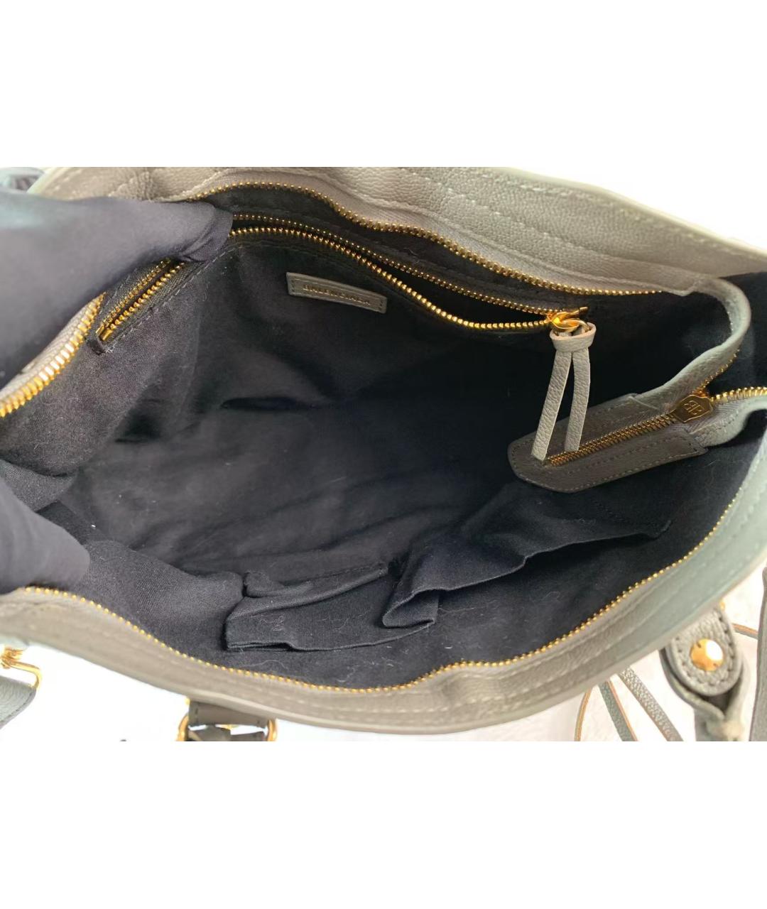 BALENCIAGA Серая кожаная сумка через плечо, фото 7